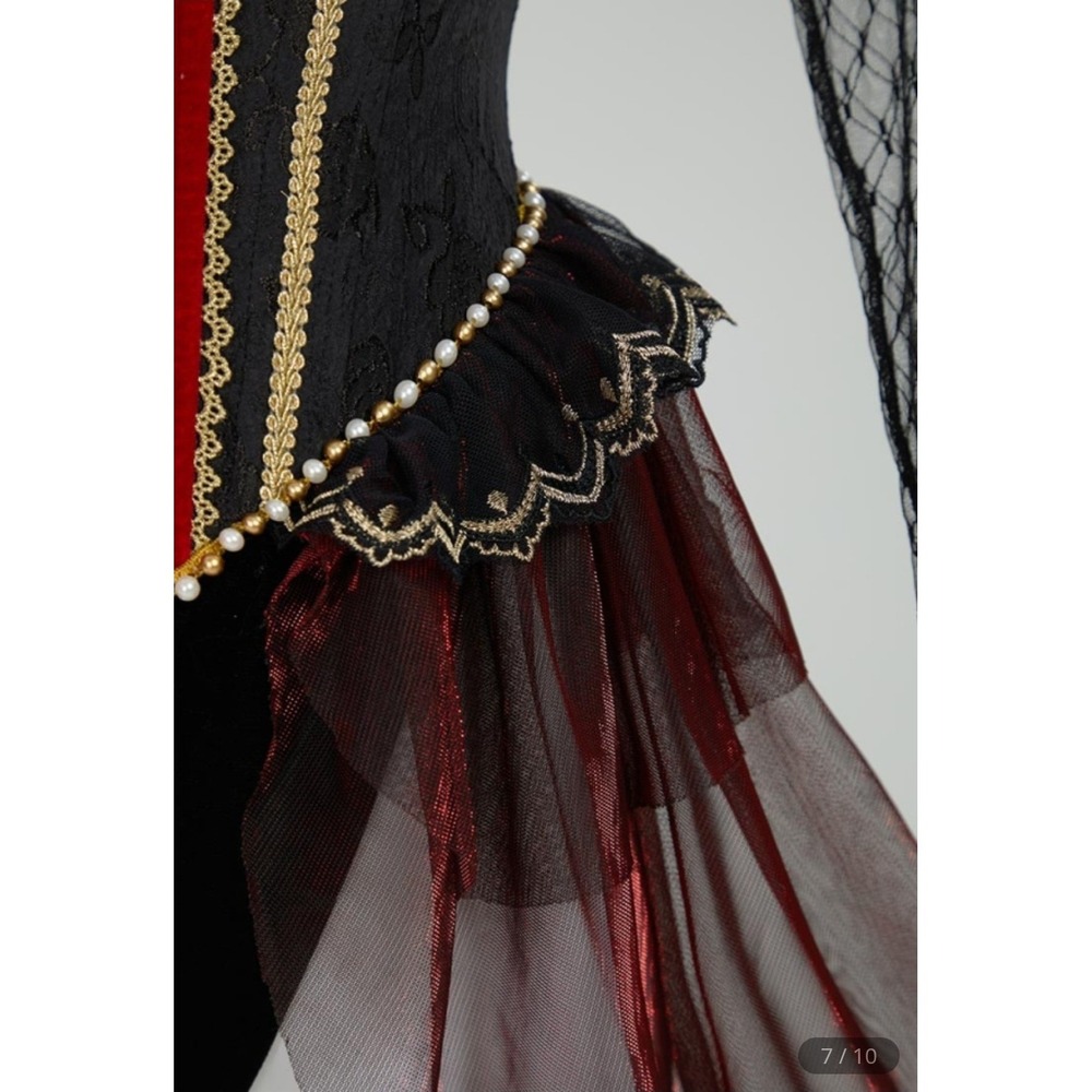 Red Queen Hearts Cosplay Costume Gothic Lingerie Bodysuit Women MED Miccostumes - Picture 7 of 16